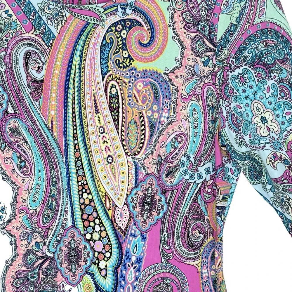 Tommy Hilfiger Multicolor Paisley Bell Sleeve Dress Women’s Size 4 - Picture 3 of 11